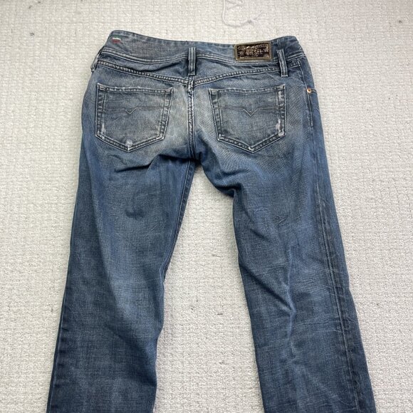 Y2K Diesel Blue Matic 0885C Distressed Ripped  Denim Jeans Women's Size 28X31* - Picture 8 of 11